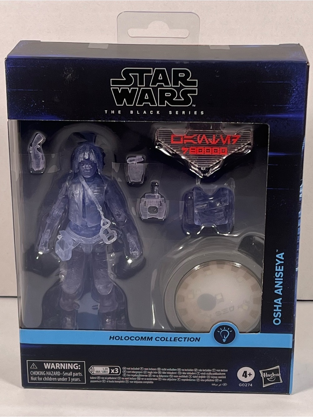 Star Wars The Black Series Osha Aniseya Holographic Figure - Blue